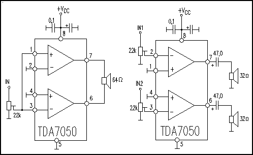 Усилитель на tda7050 схема